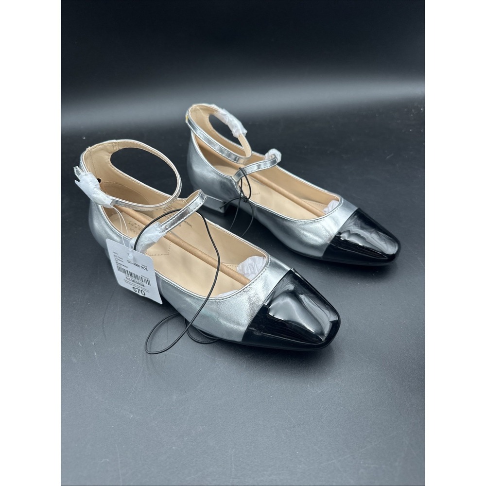 Liz Claiborne Flori‎ Women's Ballet Flats Cap Toe Silver Multi Sz 5.5 M - Picture 4 of 7